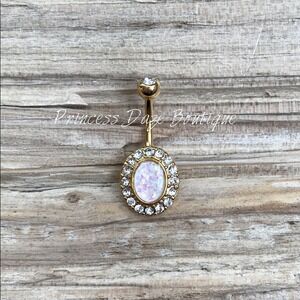 Gold Opal‎ Elegance Belly Button Ring